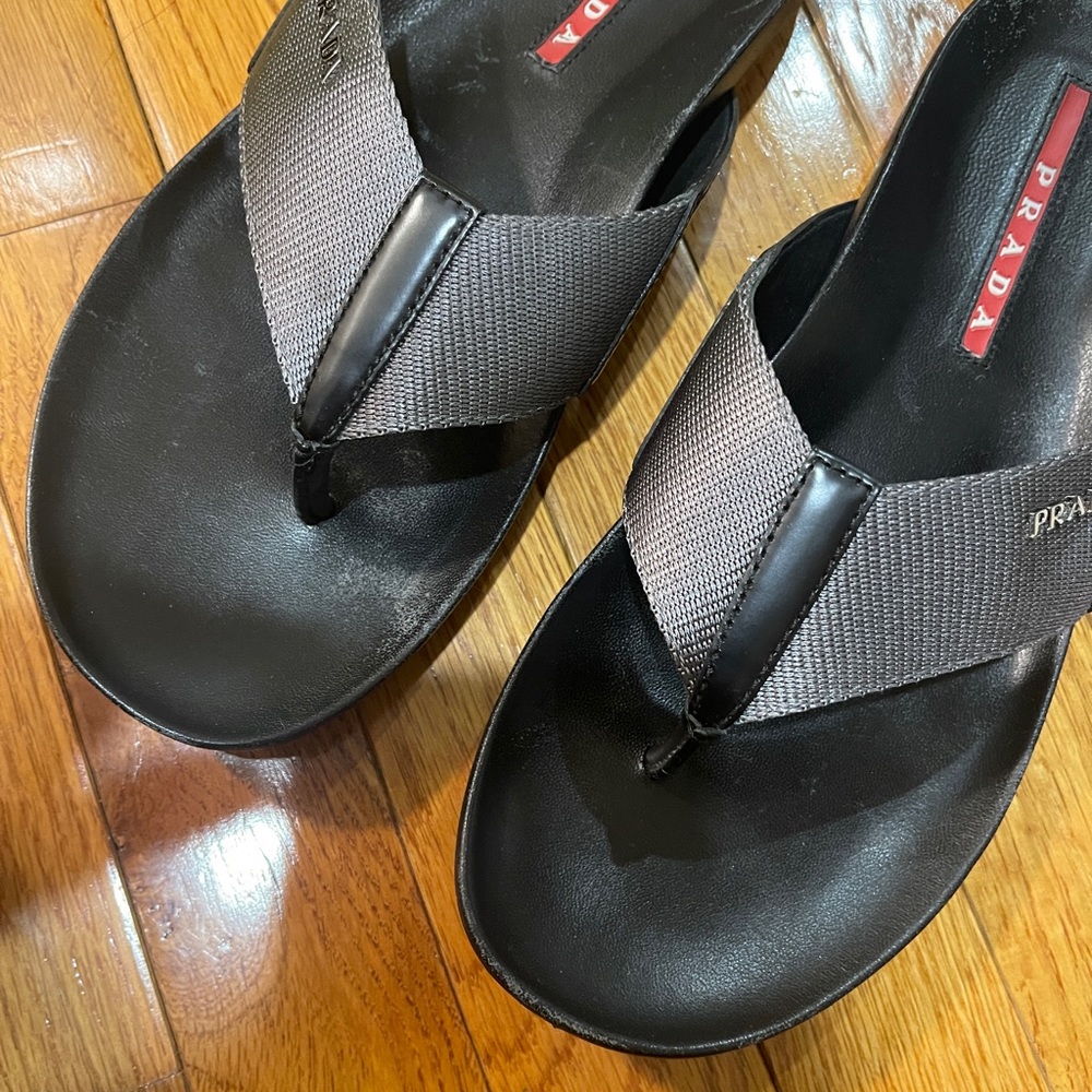 Prada Men's 4Y2211 OSL F0N11 Nylon Sandals